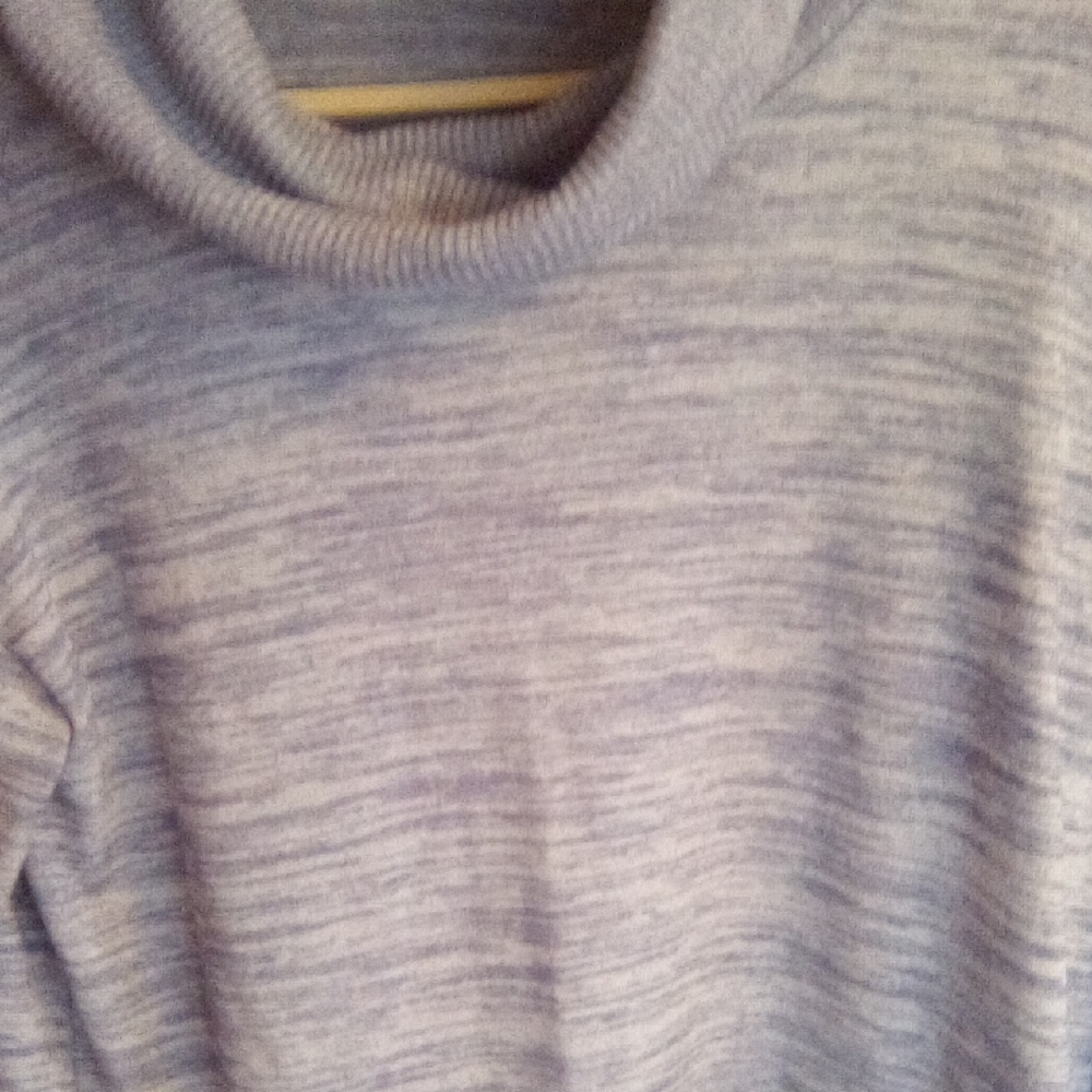 Cozy Cowl Neck Sweater in Heathered Blue
